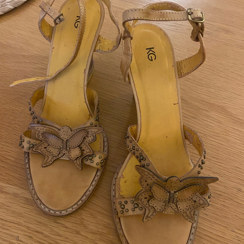Kurt Geiger Beige Butterfly Sandals